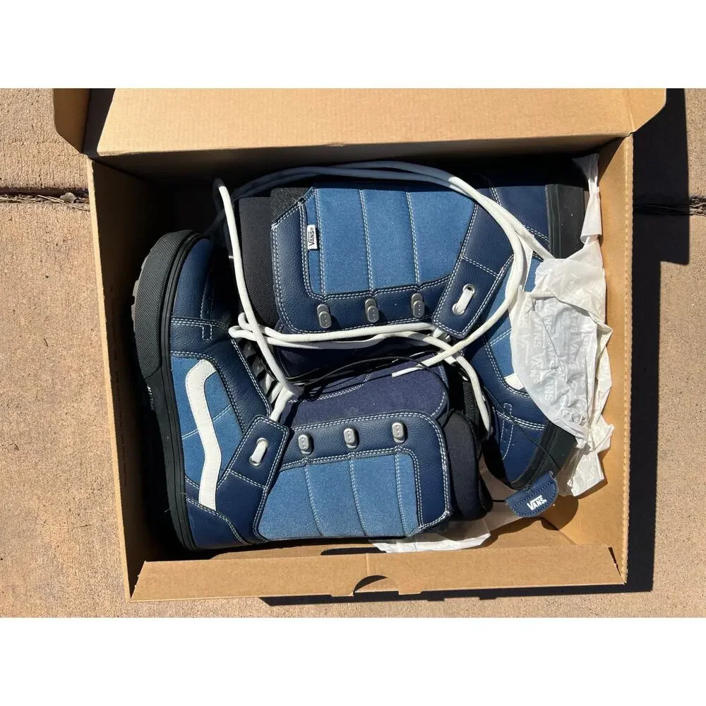 Vans Hi Standard OG Snowboard Boots Blue White Mens 11 All-Trac Lace Up - Picture 1 of 12